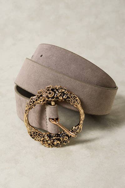 Floral Etched Buckle Belts