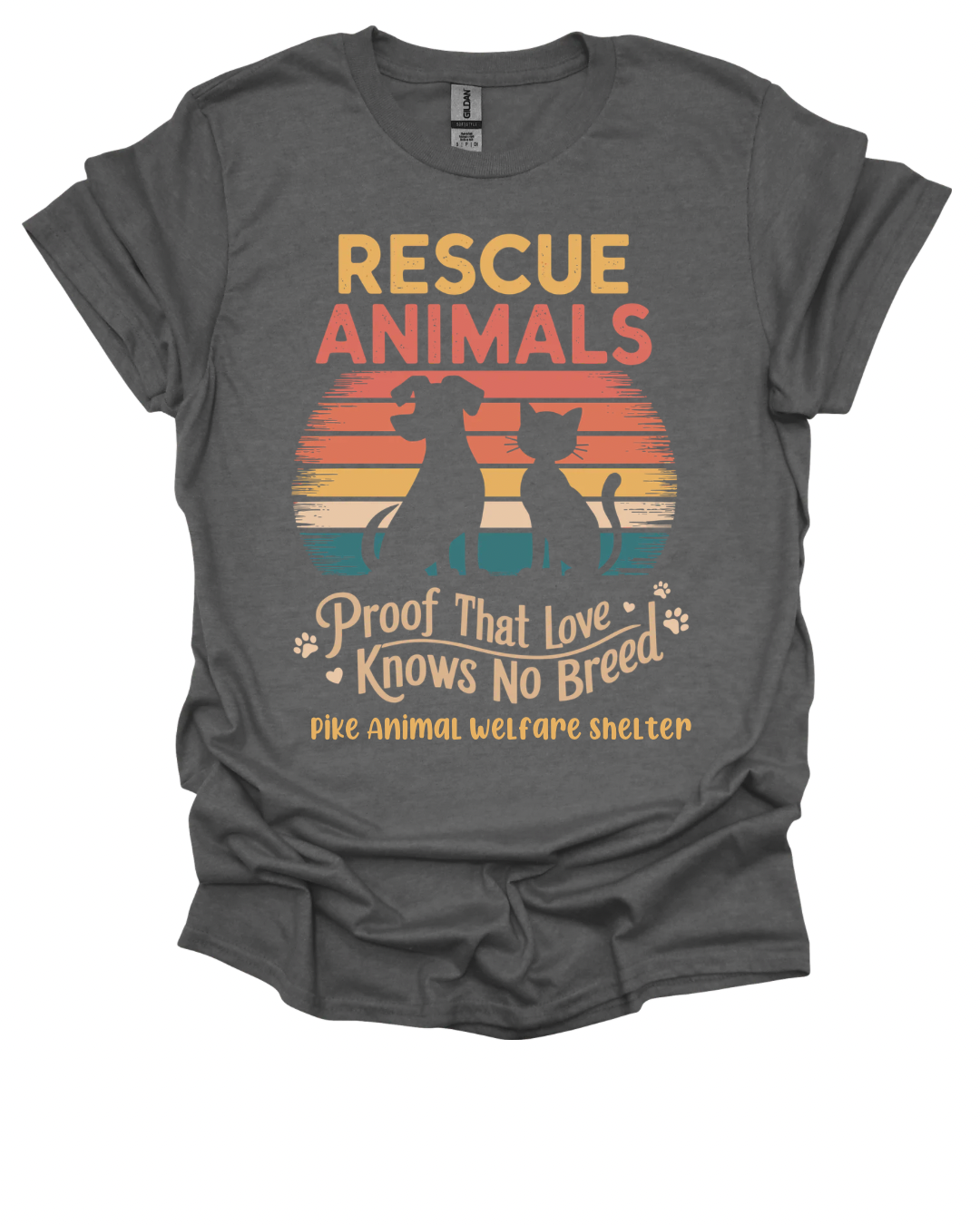 PAWS Rescue Animals Fundraiser T-Shirt | Gildan Softstyle Unisex