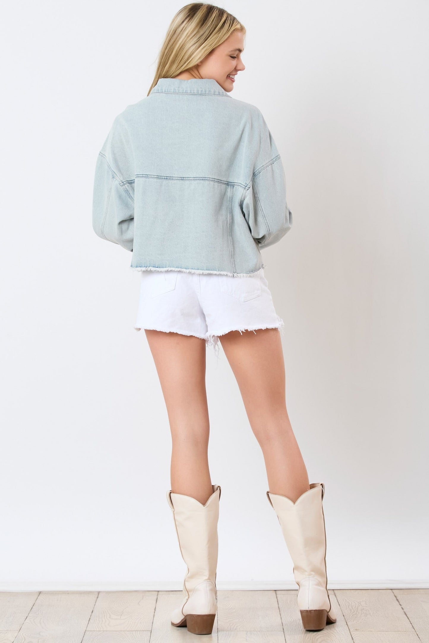 Football Sequin Embroidery Denim Jacket