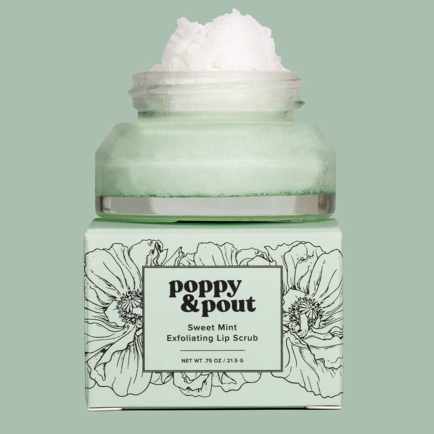 Sweet Mint Lip Scrub – Natural Sugar Exfoliator by Poppy & Pout