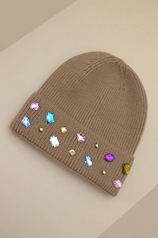 Stone Embellished Beanie