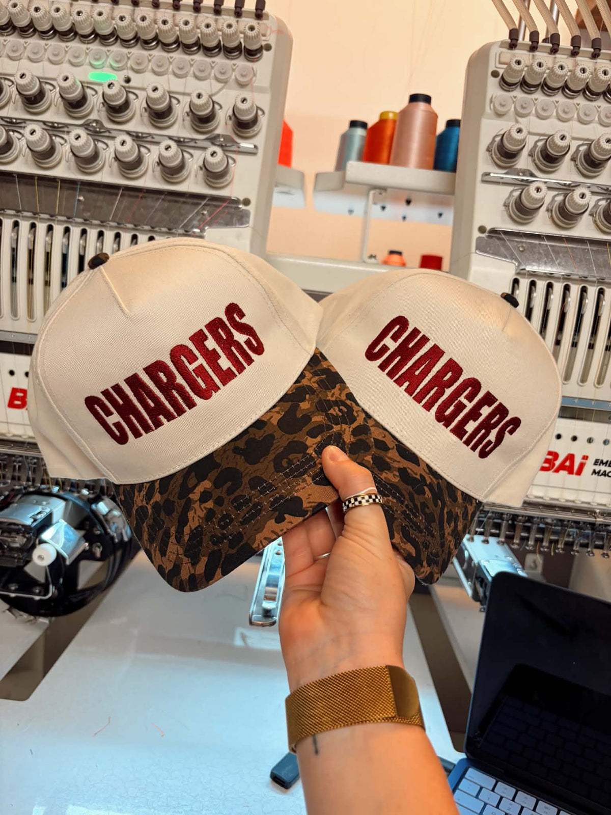 Chargers Leopard Bill Embroidered Cap