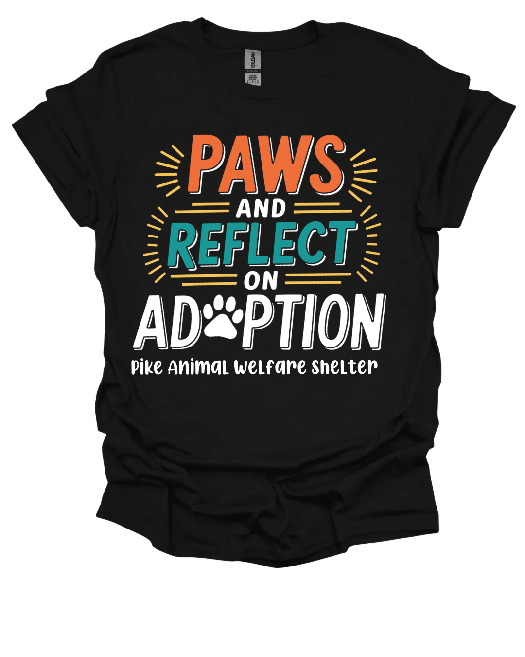 PAWS Paws and Reflect Fundraiser T-Shirt | Gildan Softstyle Unisex