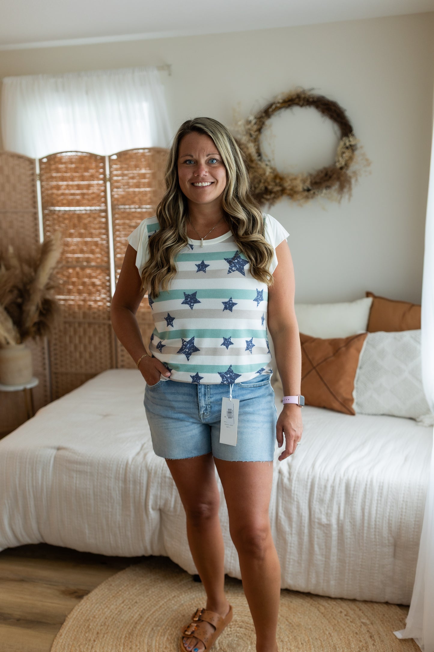 Risen Relaxed Slouch Shorts | Stretch Denim Casual Summer Shorts