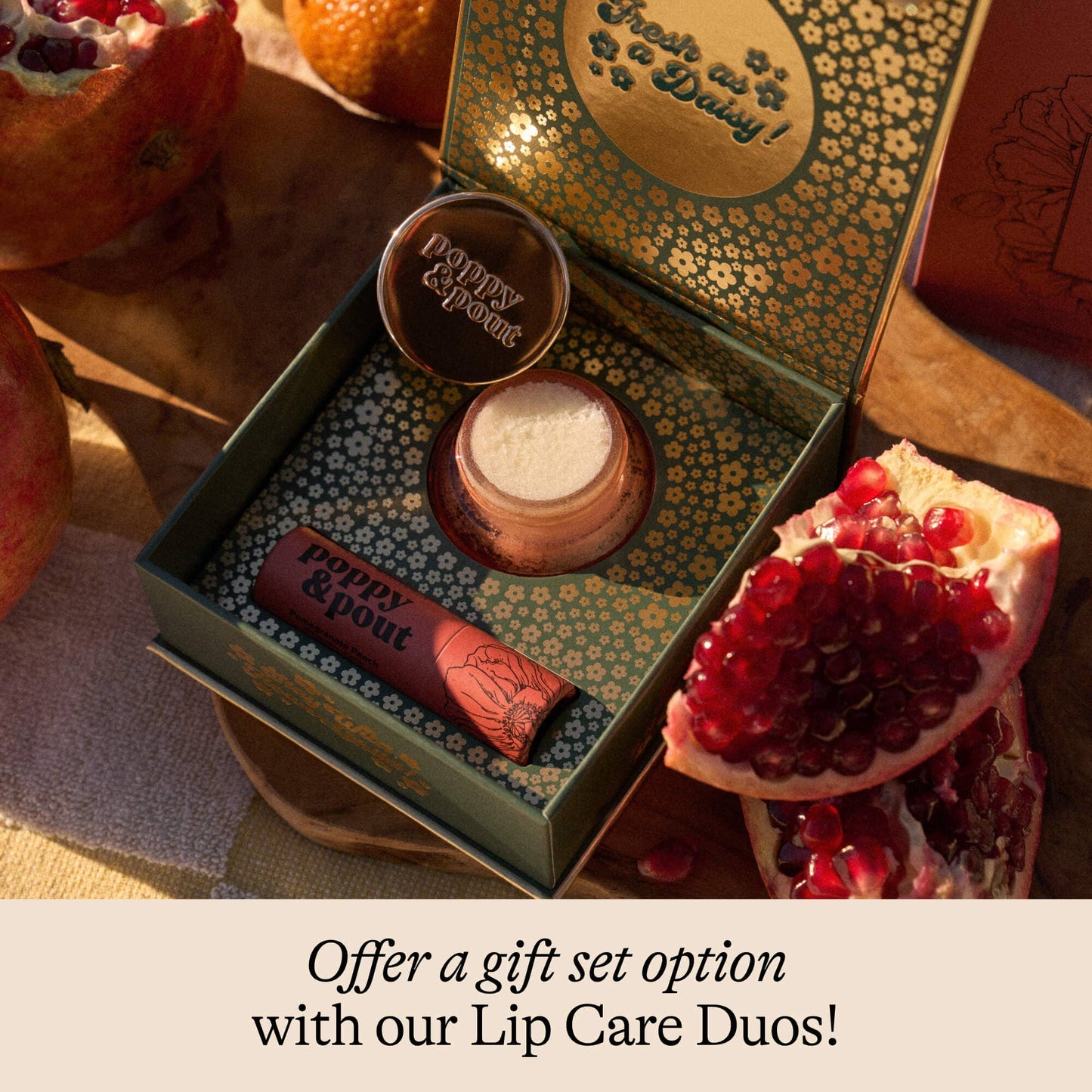 Pomegranate Peach Lip Scrub – Natural Exfoliating Sugar Scrub by Poppy & Pout