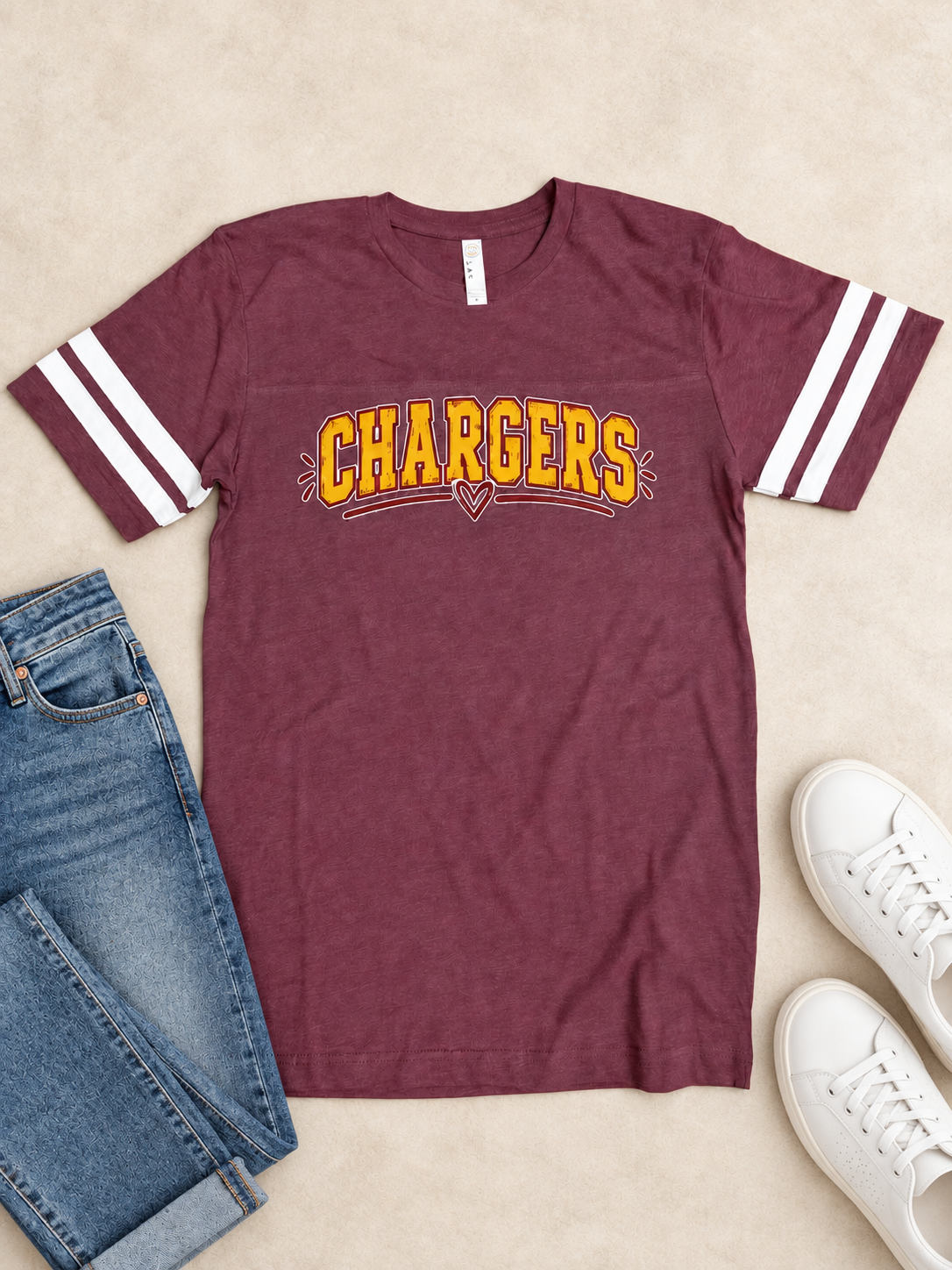Chargers Varsity Stripe Jersey Tee