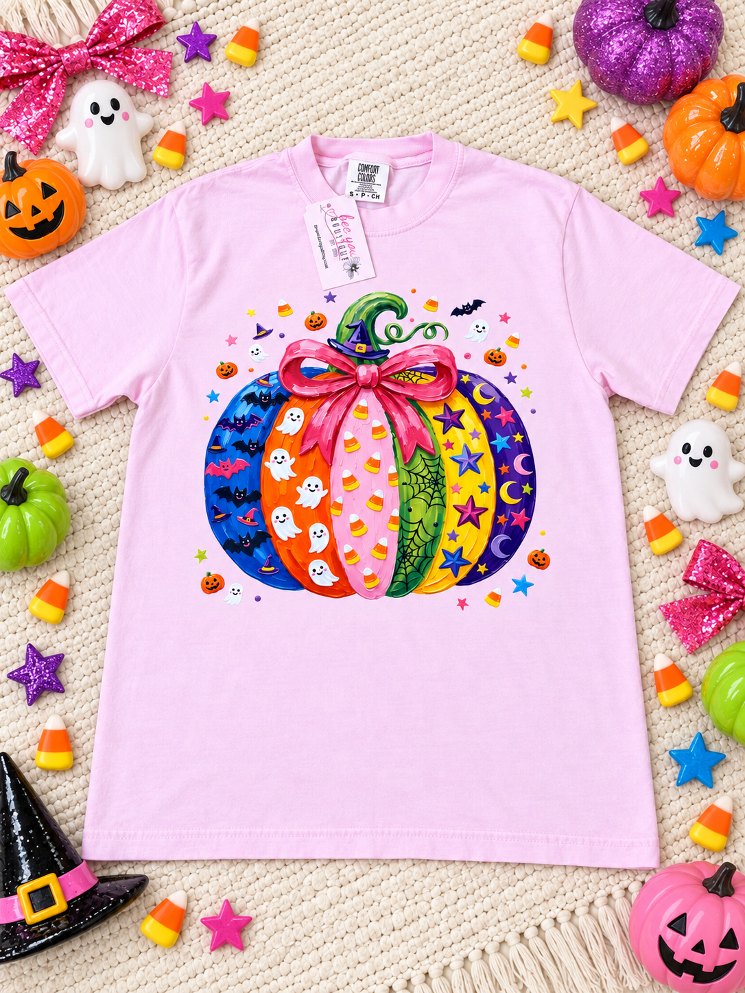 Painted Witch Hat Pumpkin Graphic