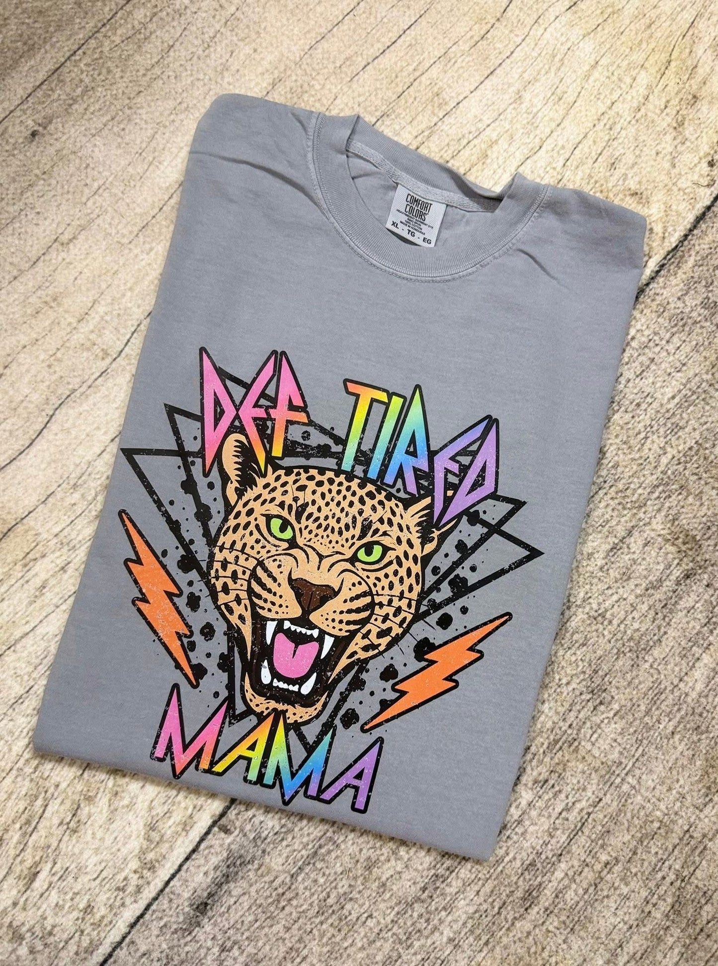 Def Tired Mama Graphic Tee | Gray Comfort Colors T Shirt | Funny Mom Life Shirt