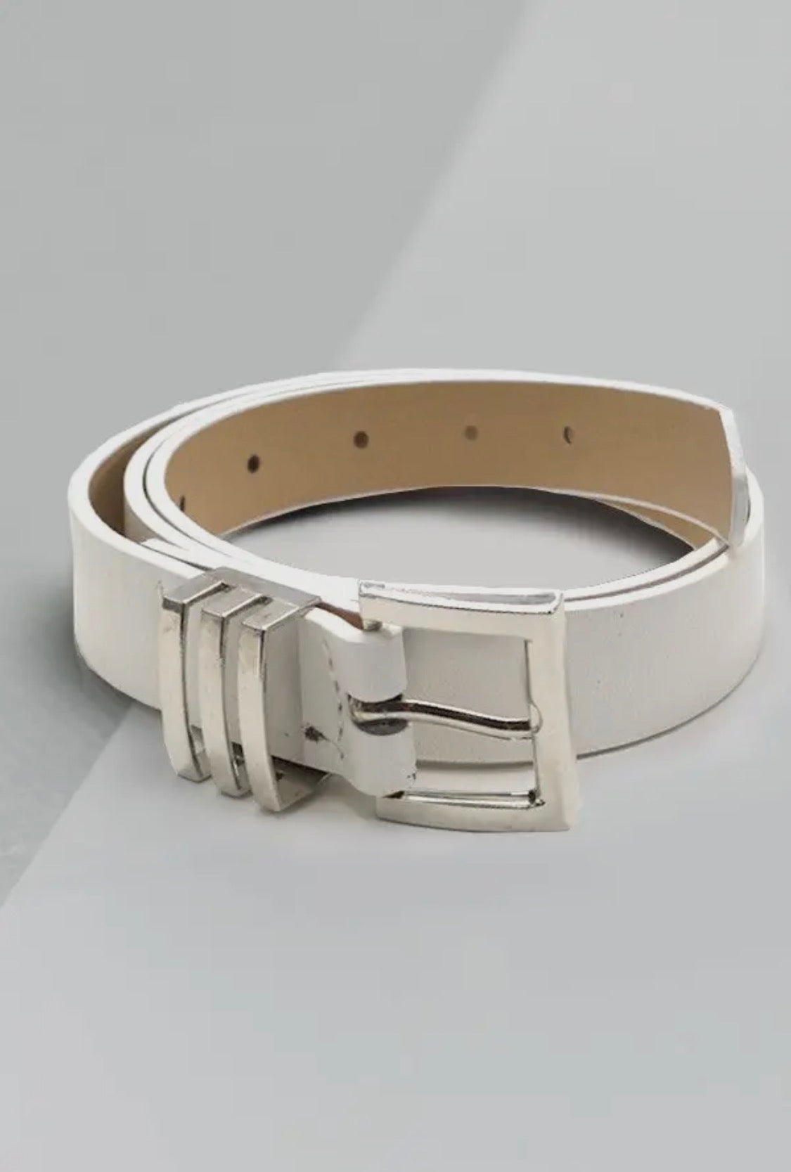 Square Buckle Leather Belt