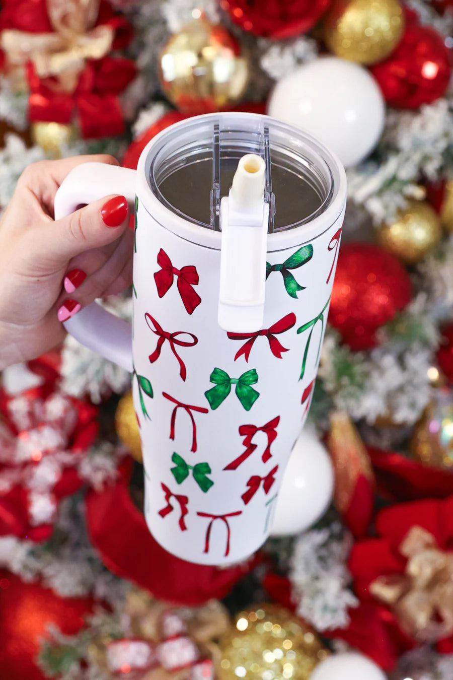 Holiday Bow 40oz Sleek Tumbler