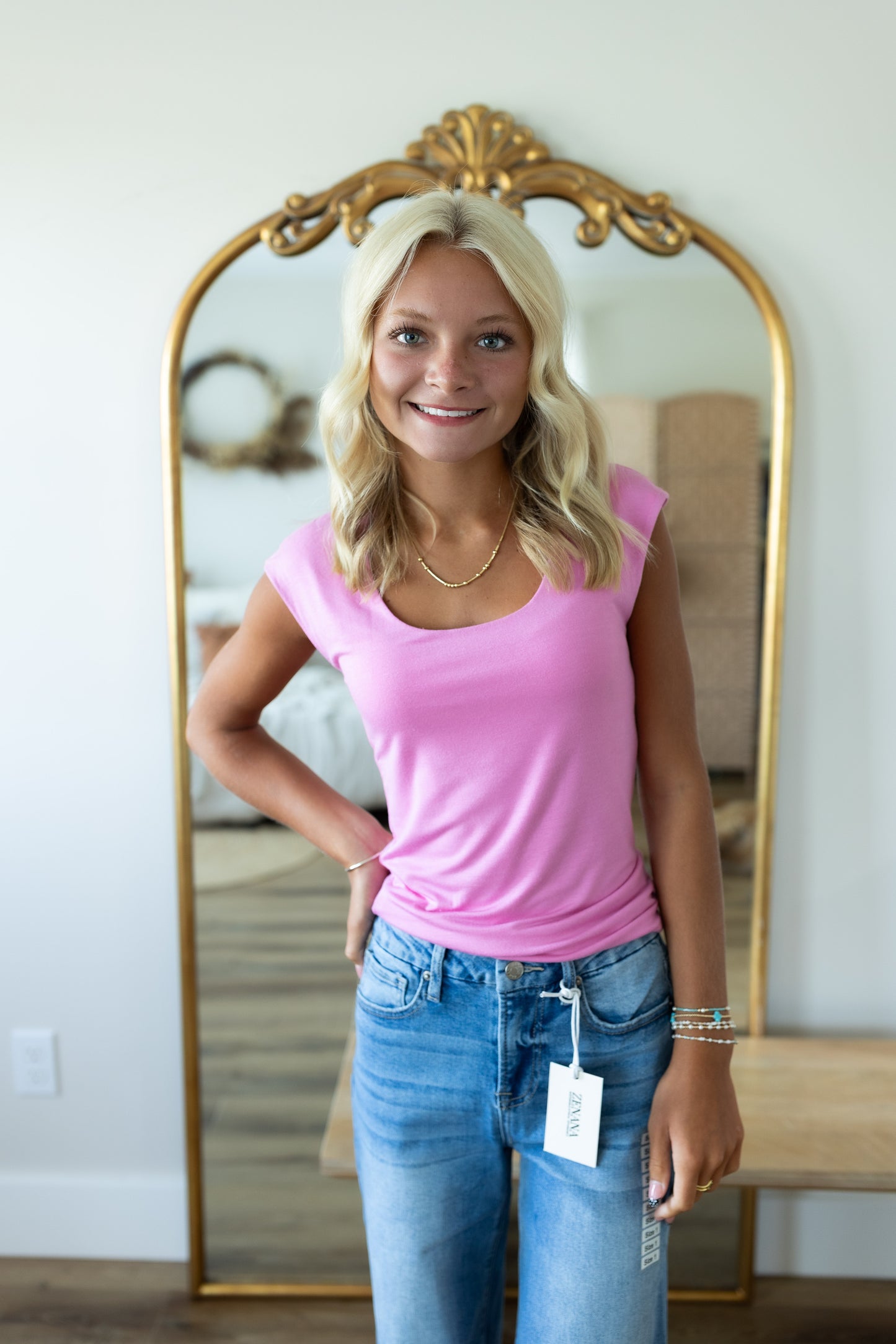Double Layered Sleeveless Top | Soft Stretch Layering Top