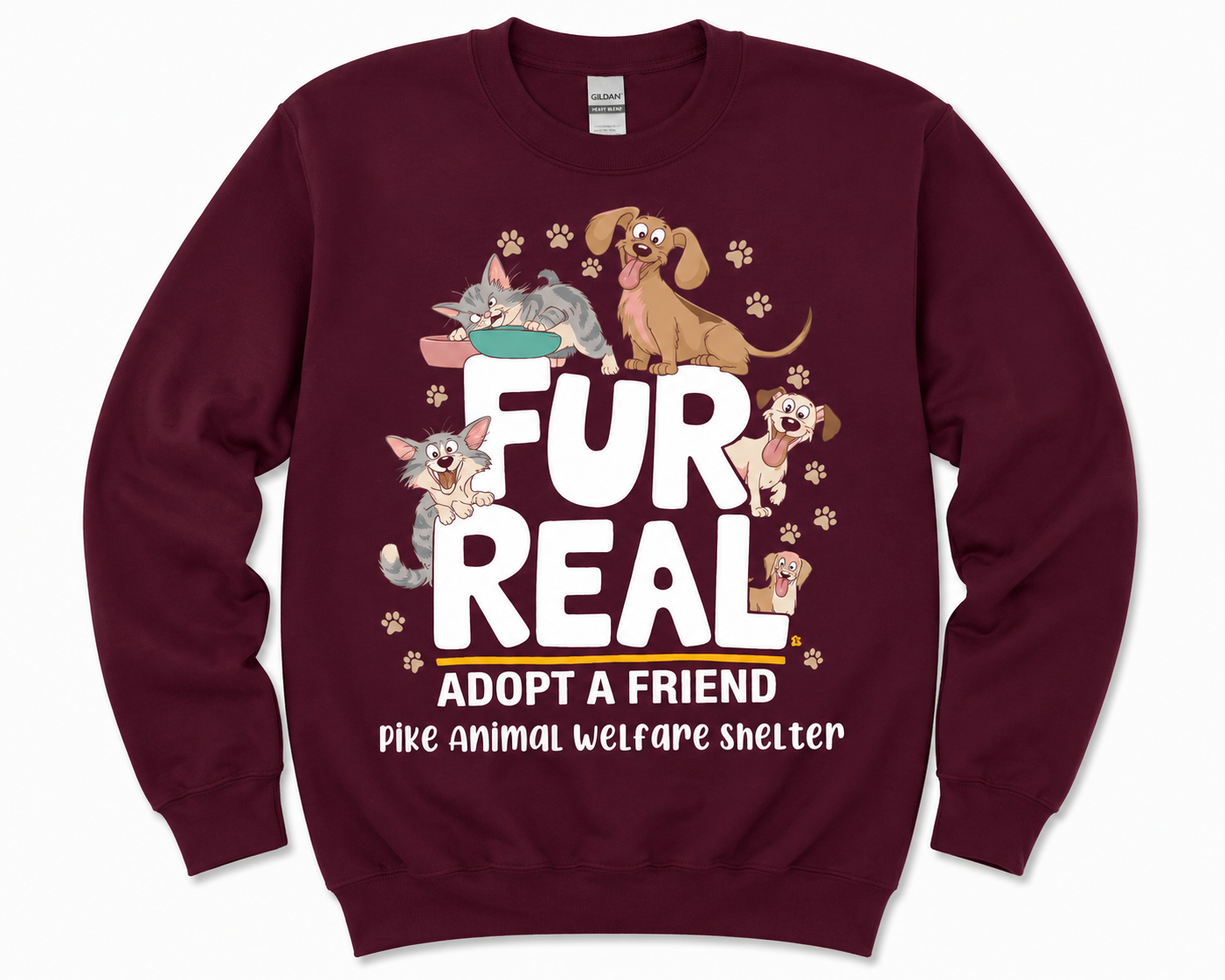 PAWS Fur Real Adopt a Friend Fundraiser T-Shirt & Crewneck