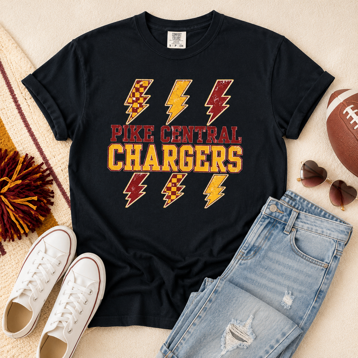 Pike Central Chargers Lightning Bolt Graphic