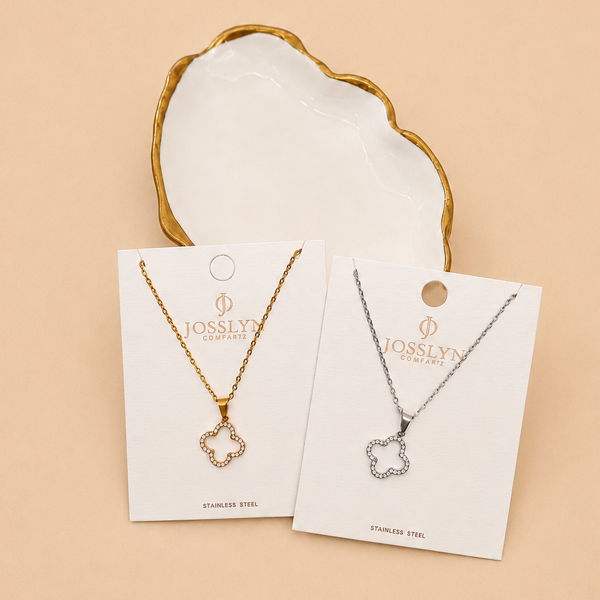 18K STAINLESS STEEL TARNISH FREE CLOVER NECKLACE
