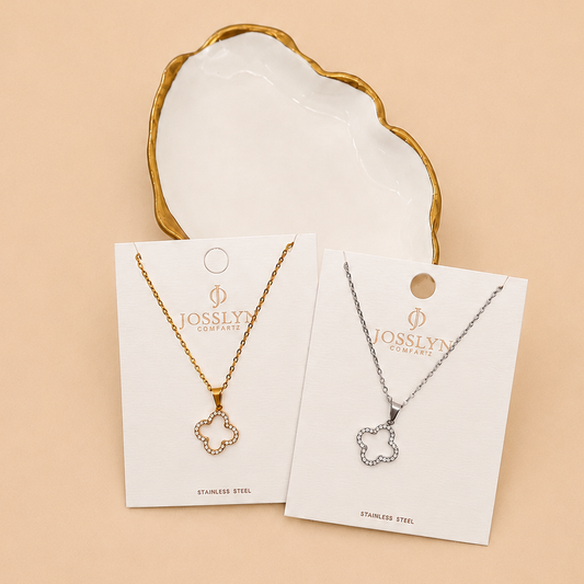 18K STAINLESS STEEL TARNISH FREE CLOVER NECKLACE