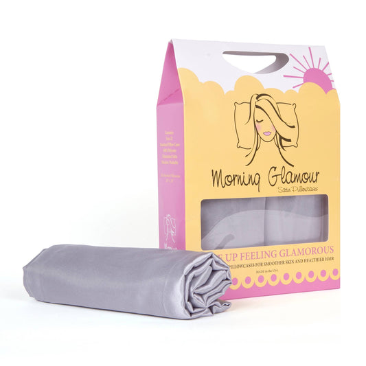 Silver Satin Pillowcase Set – Standard Size (Set of 2) | Anti-Frizz, Anti-Wrinkle, Hair & Skin Friendly
