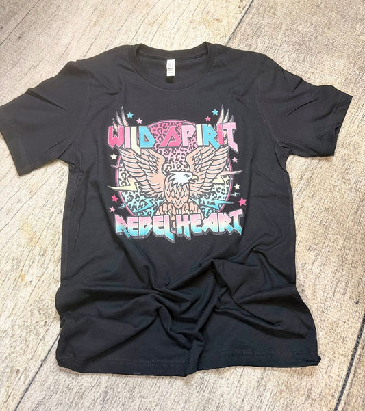 Wild Spirit Rebel Heart Graphic Tee | Boho Western T Shirt | Vintage Inspired Statement Shirt