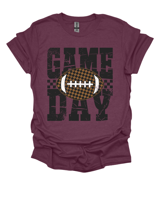 Game Day Checkered Football Graphic T-Shirt / Crewneck