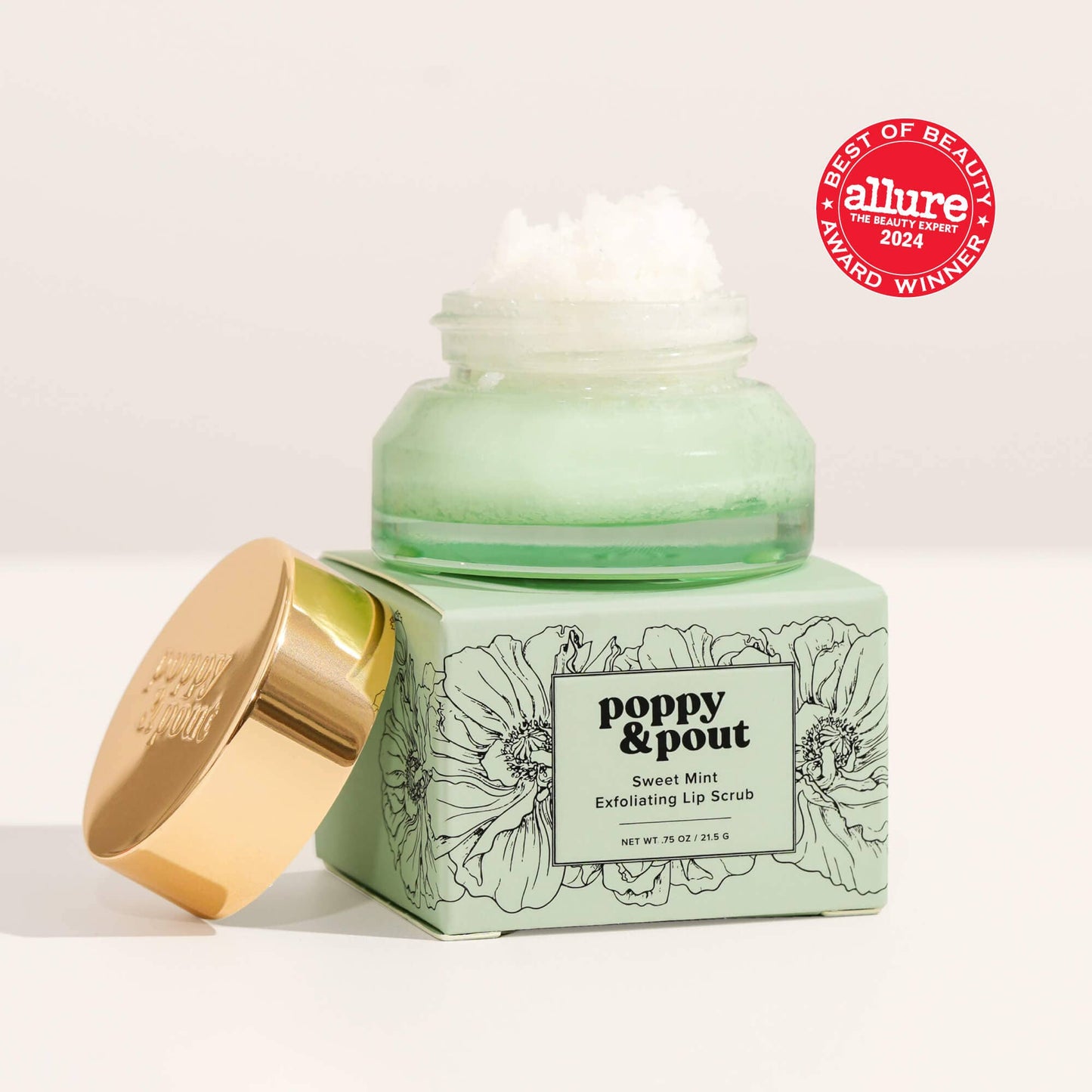 Sweet Mint Lip Scrub – Natural Sugar Exfoliator by Poppy & Pout