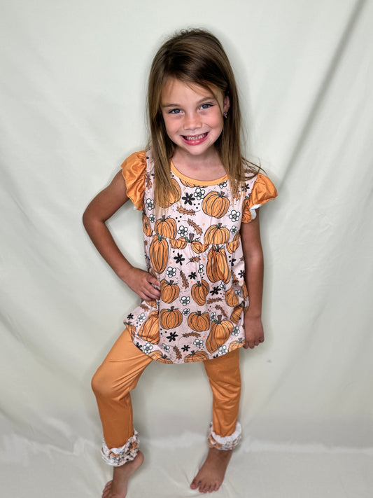 Orange Pumpkin Ruffle Set