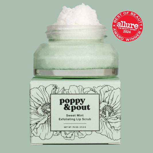 Sweet Mint Lip Scrub – Natural Sugar Exfoliator by Poppy & Pout