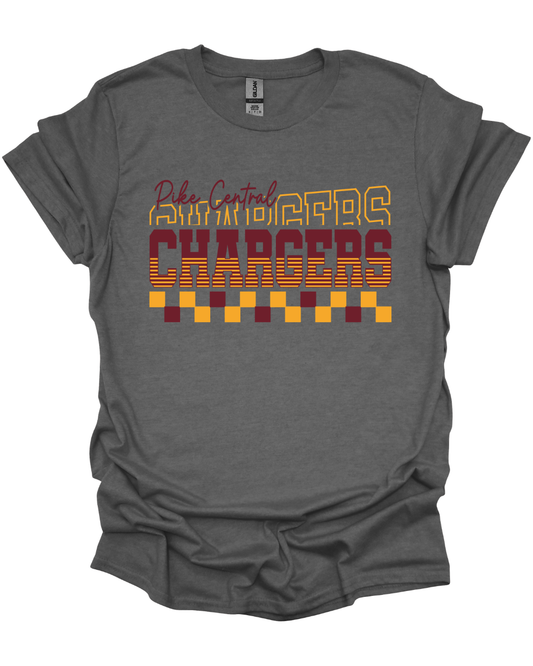 Retro Pike Central Chargers Charcoal Graphic T-Shirt / Crewneck