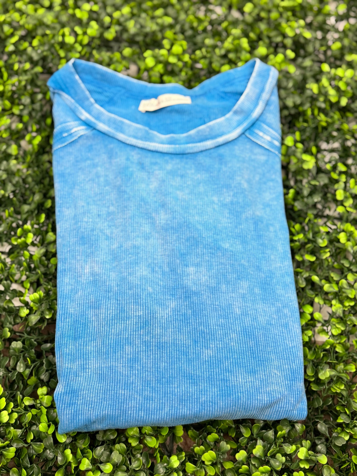 Acid Wash Ribbed Top