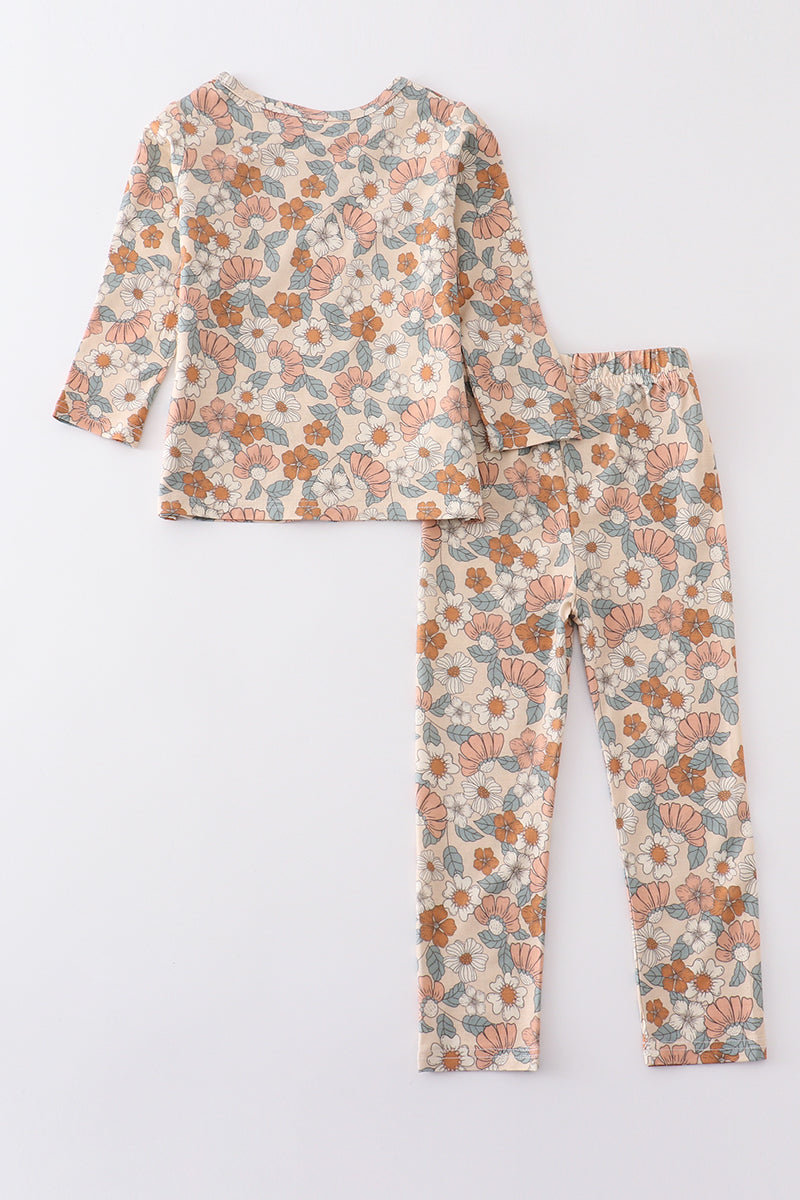 Retro Floral Print Pajamas