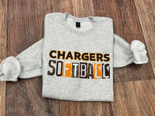 Chargers Softball Crewneck Tee – Athletic Graphic Design