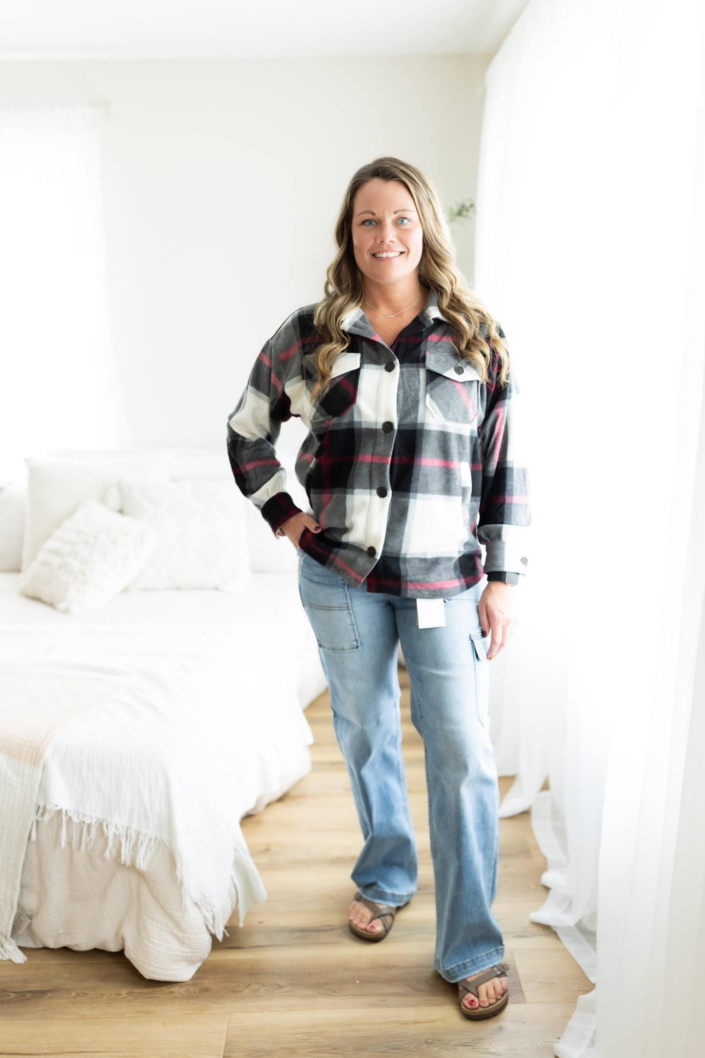 Risen High Rise Cargo Pocket Wide Leg Jeans – Trendy Utility Denim