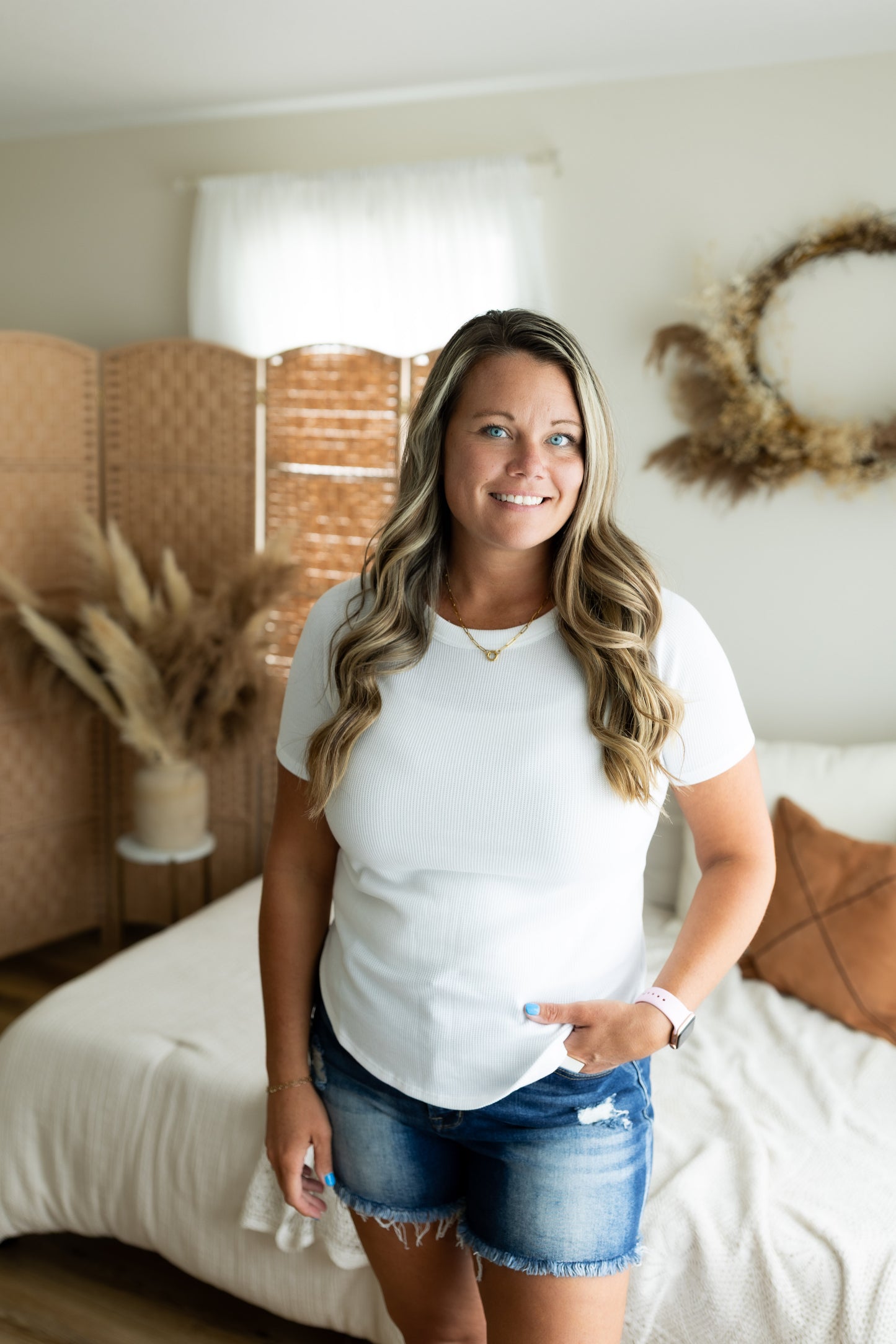 Baby Waffle Short Sleeve Top | Soft Textured Boutique Everyday Shirt
