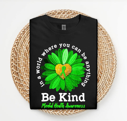 Be Kind Mental Health Awareness Graphic Tee | Inspirational Kindness Shirt