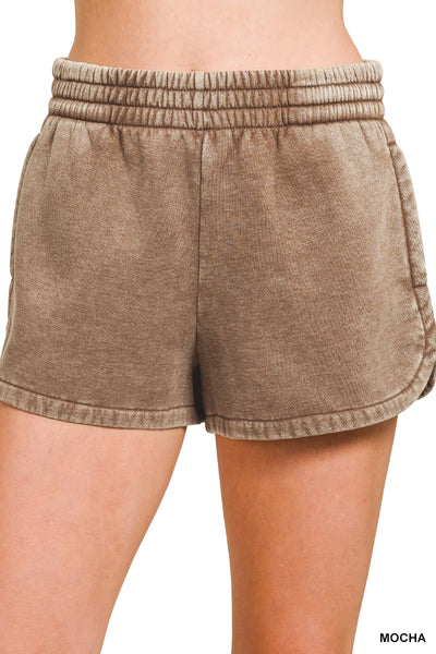 Acid Wash Dolphin Shorts