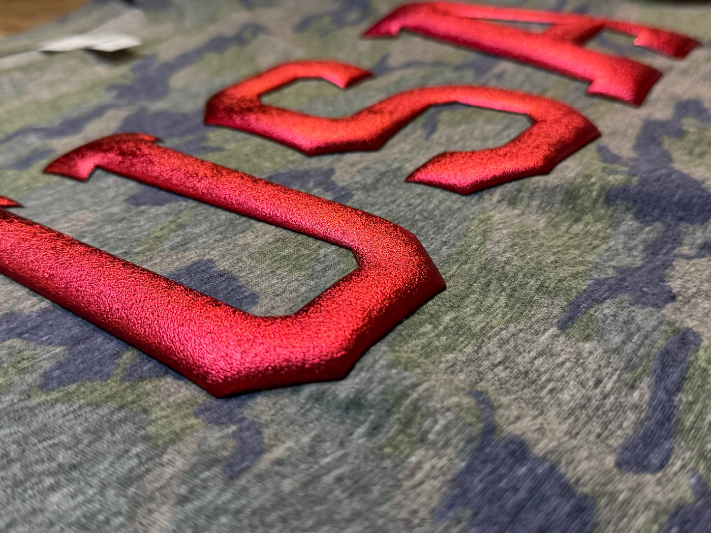 Patriotic USA Puff Graphic Tee | Camo USA Shirt for Summer & Fourth of July