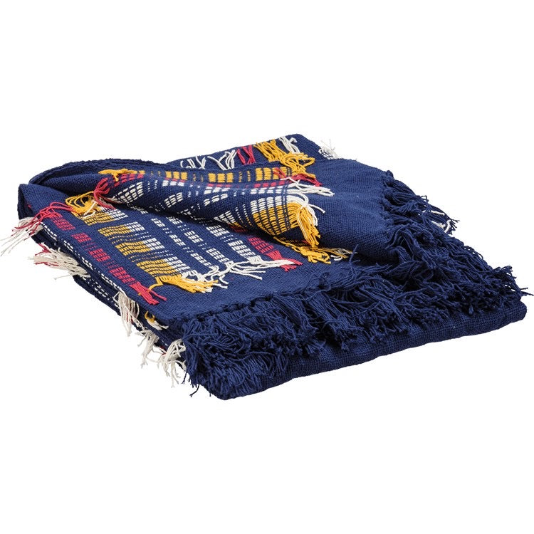 Plaid Fringe Throw Blanket