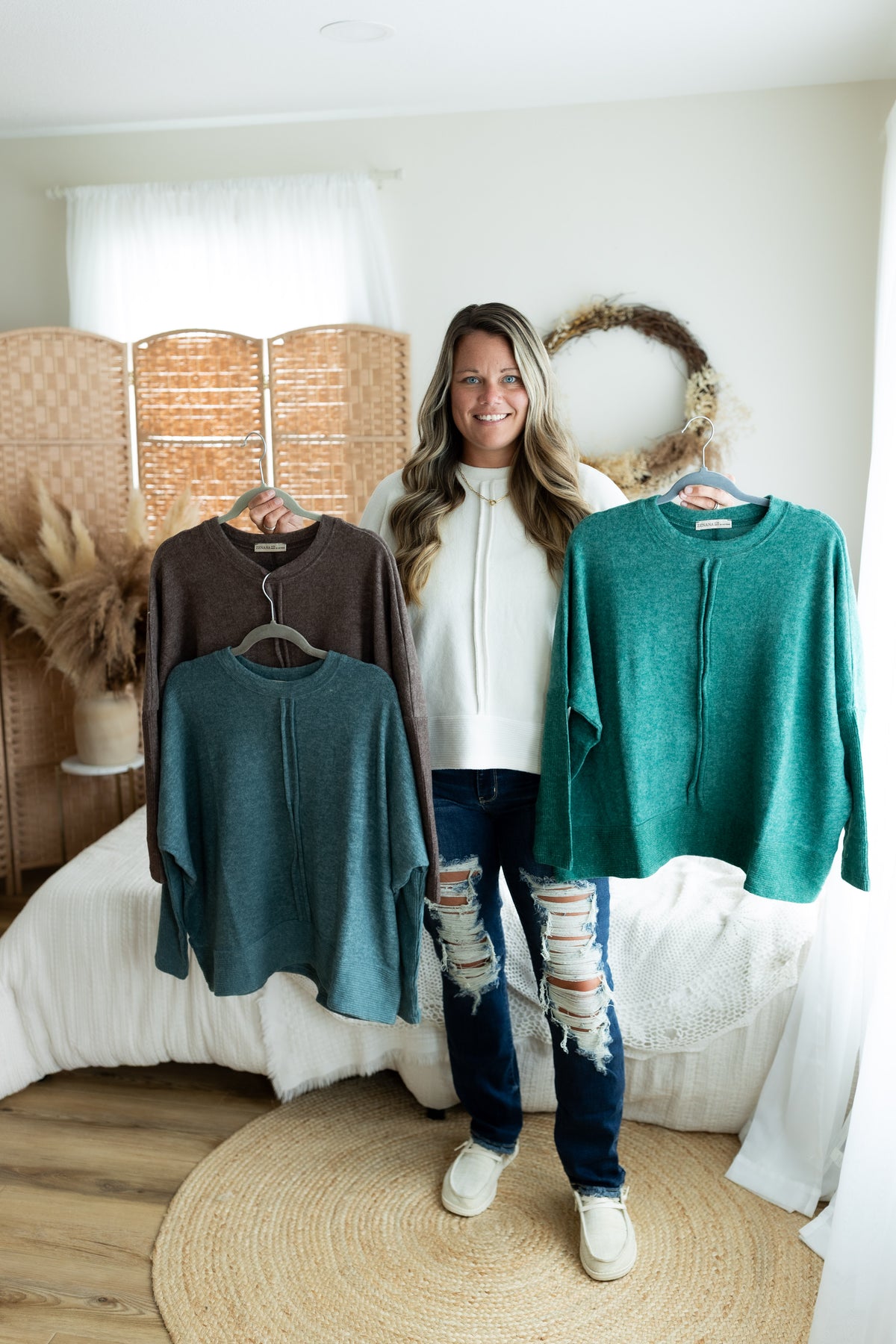 Chocolate Brushed Melange Hacci Oversized Sweater