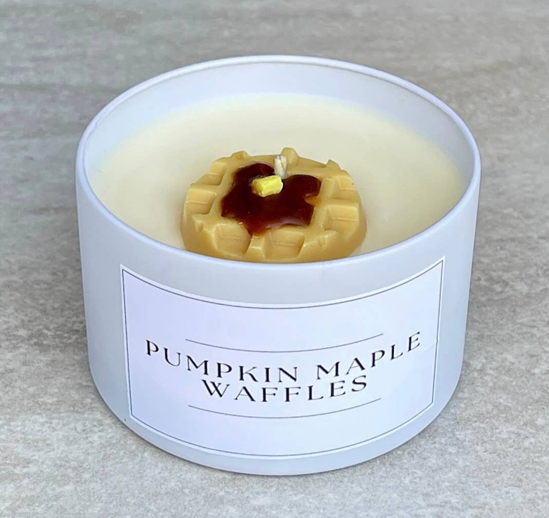 Pumpkin Maple Waffle - 8oz Matte White Jar Soy Wax Candle