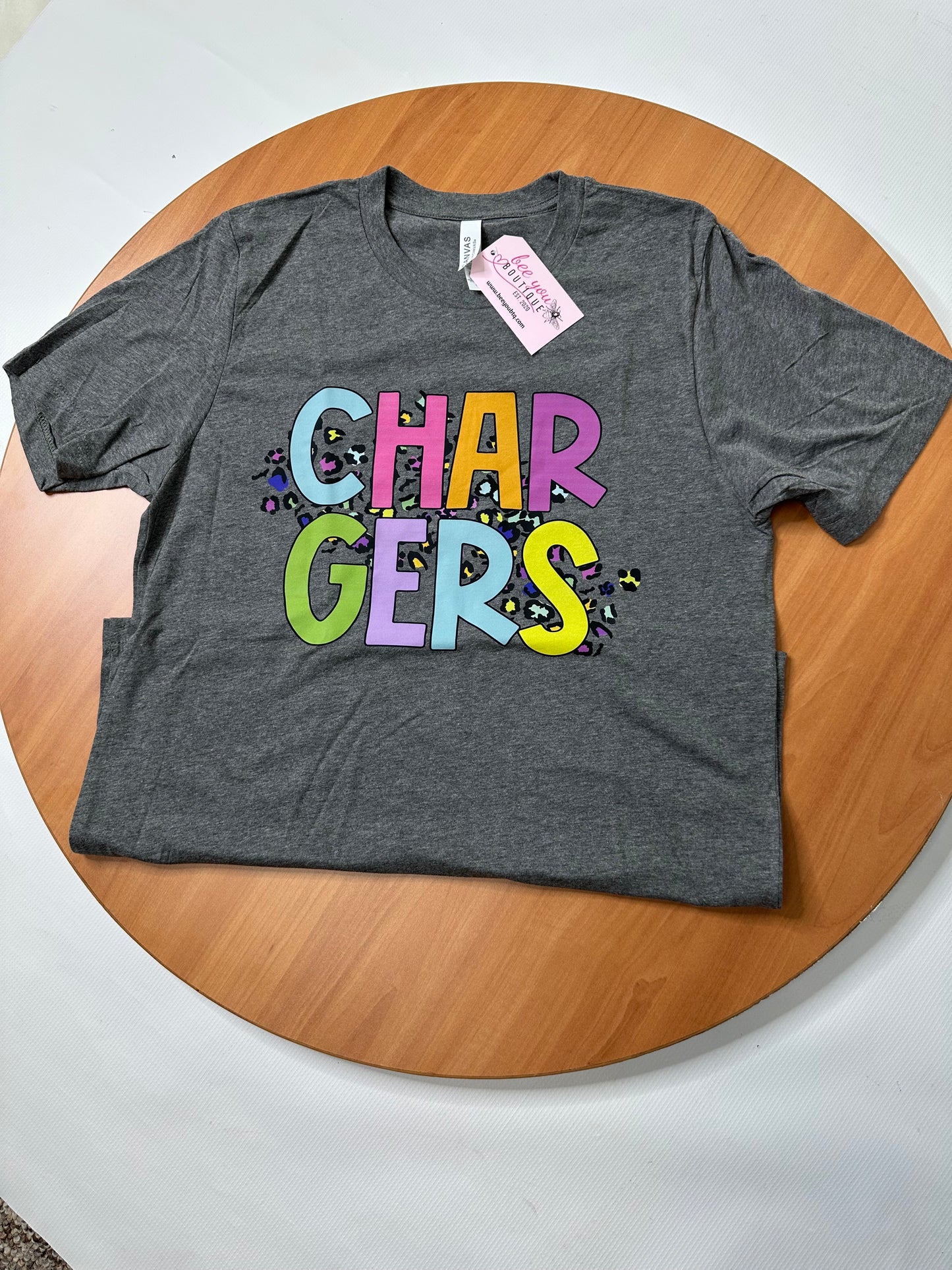 Chargers Leopard Tshirt Youth