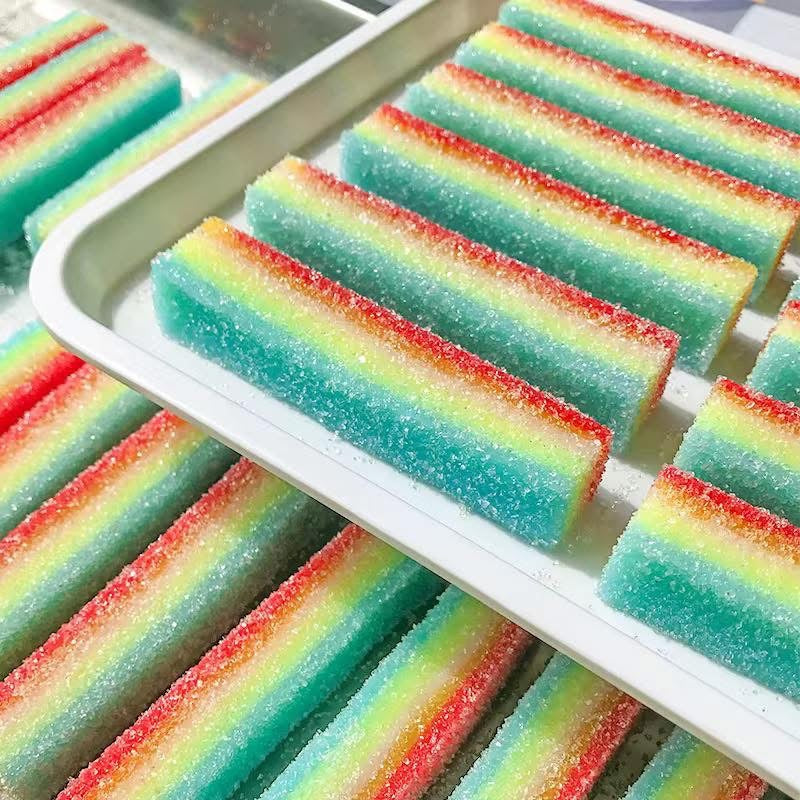 Sour Rainbow Candy Squishy (Realistic Sugar-Coated Fidget Toy)