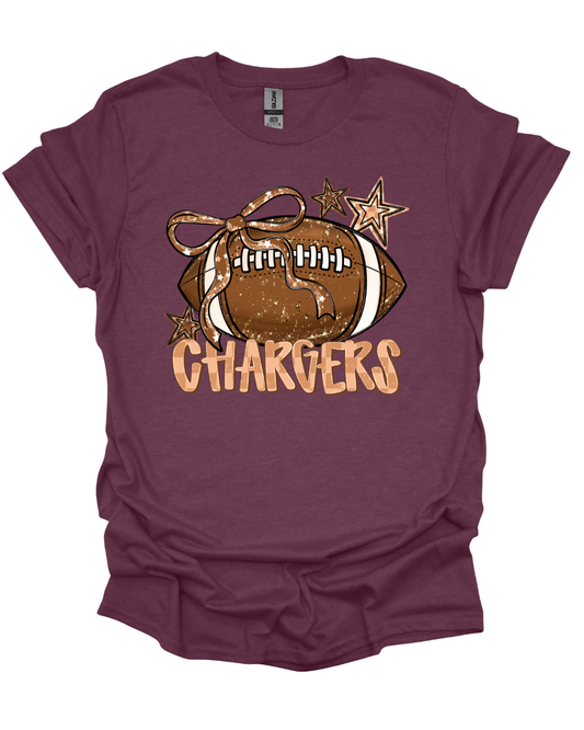 Chargers Football Bow Graphic T-Shirt / Crewneck
