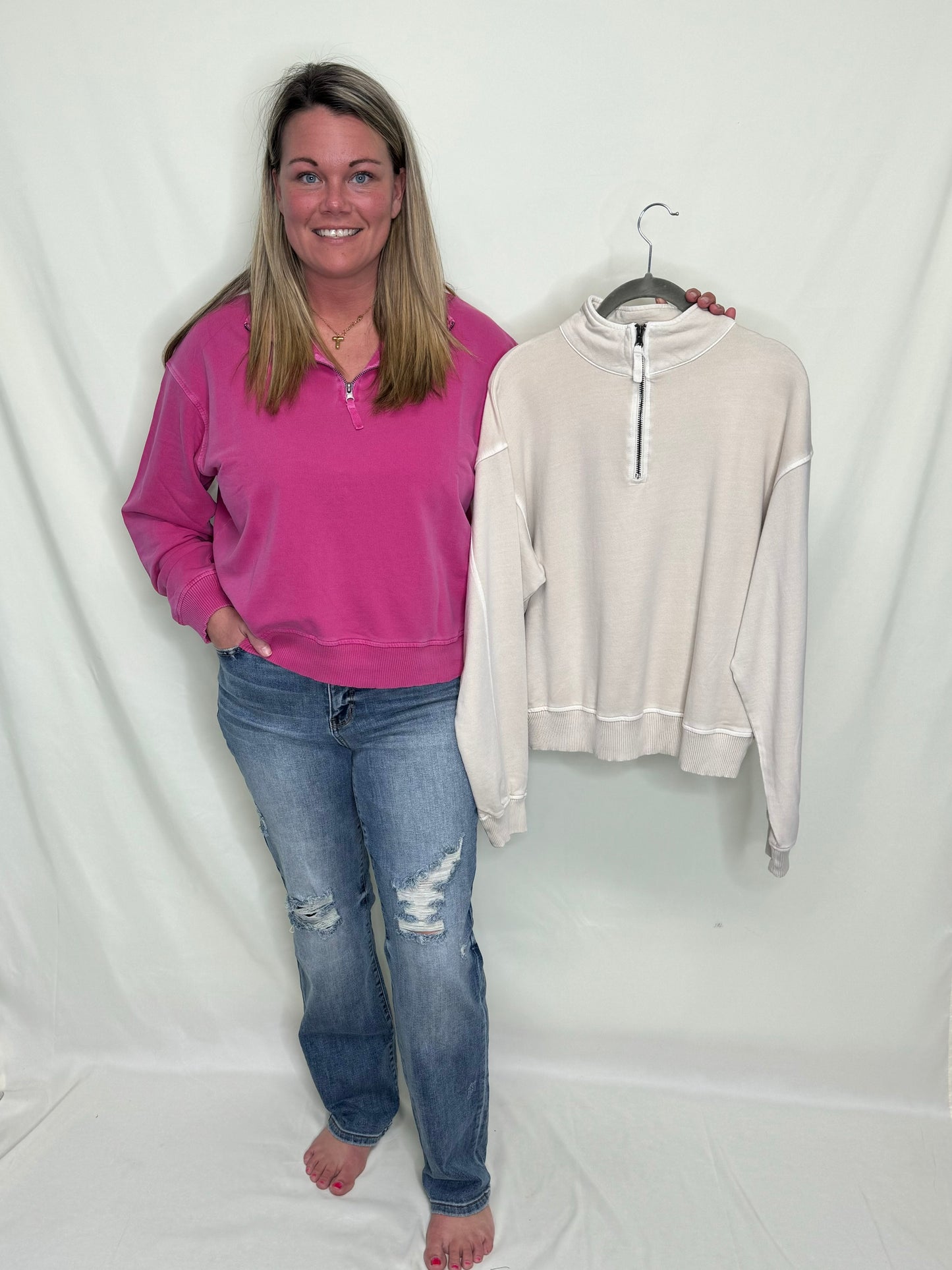 French Terry Quarter Zip Pullover