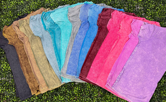 Acid Wash Ribbed Top