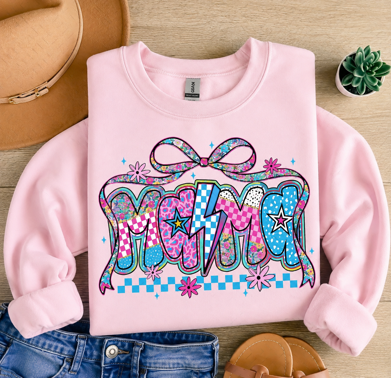 Retro Mama Bow Graphic mockup