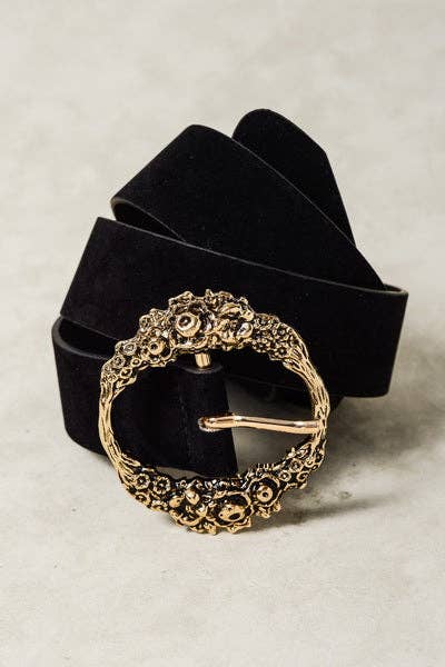 Floral Etched Buckle Belts