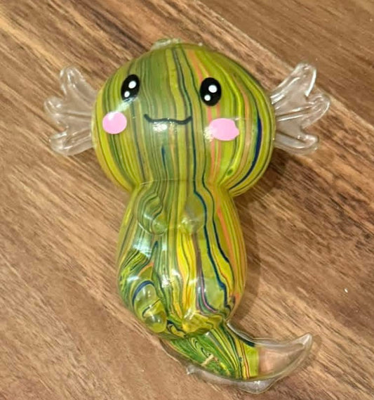 Rainbow Axolotl Squishy Toy | Color Swirl Sensory Fidget Axolotl