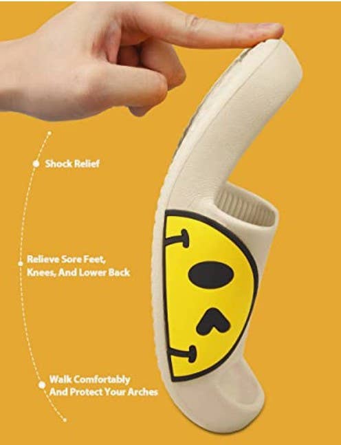 Smiley Face Lightweight Non Slip Waterproof Comfort Slides