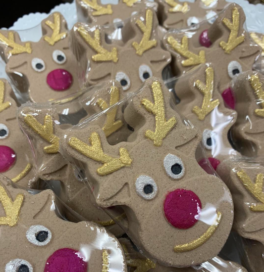 Handmade Reindeer Bath Bomb | Festive Christmas Scented Holiday Gift