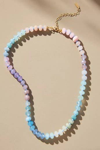 Natural Stone Semi-Precious Glass Mixed Necklace