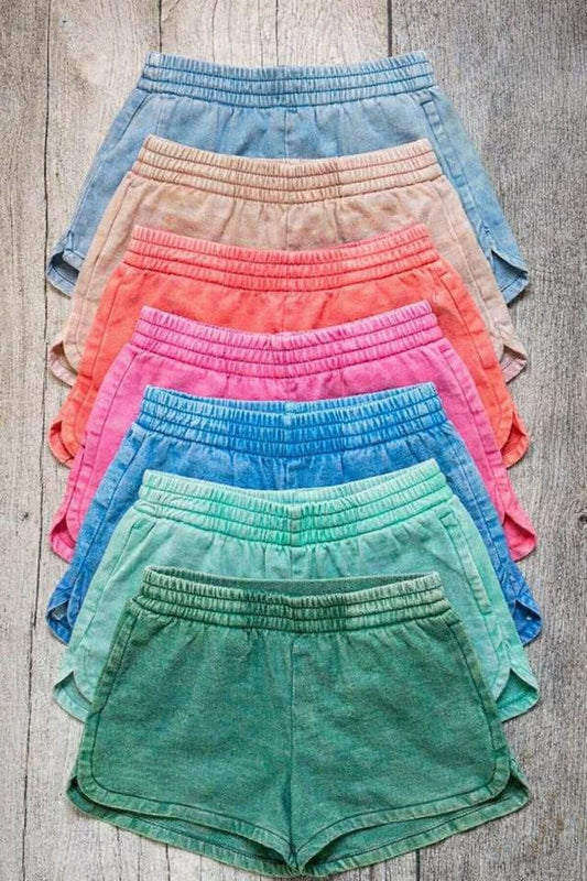 Acid Wash Dolphin Shorts
