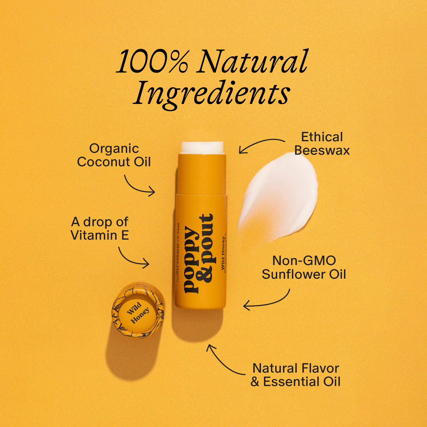 Wild Honey Lip Balm – 100% Natural Hydrating Lip Care by Poppy & Pout